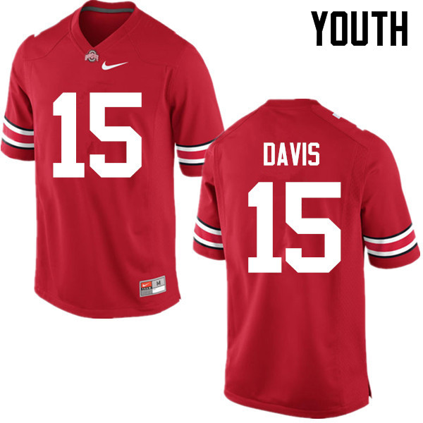 Youth Ohio State Buckeyes #15 Wayne Davis College Football Jerseys Game-Red